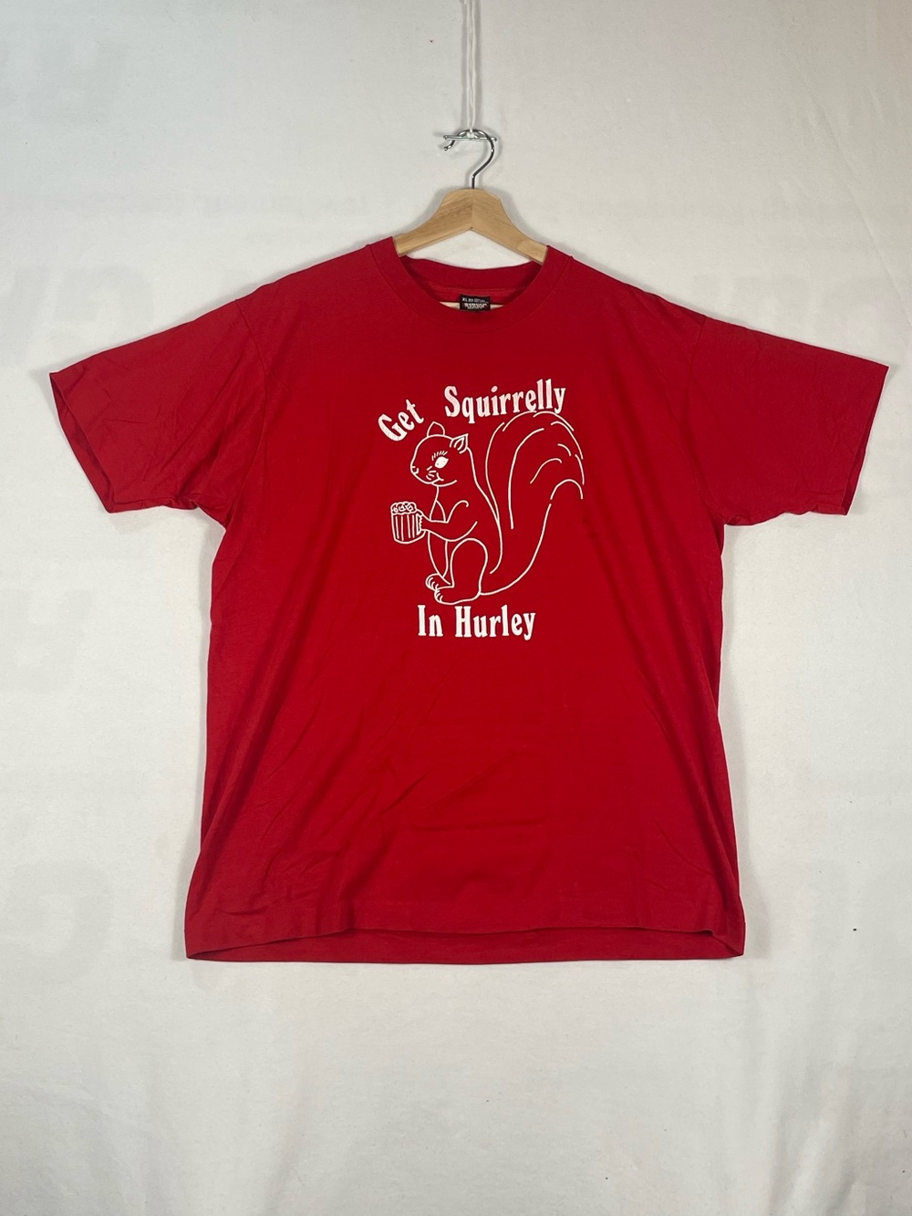 Vtg Screen Stars Squirrel Hurley At Nora's Red Diner Restaurant T shirt Sz XL